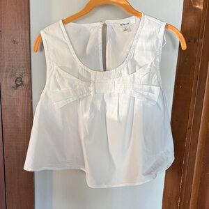 Elegant White Sleeveless Blouse with Bow by